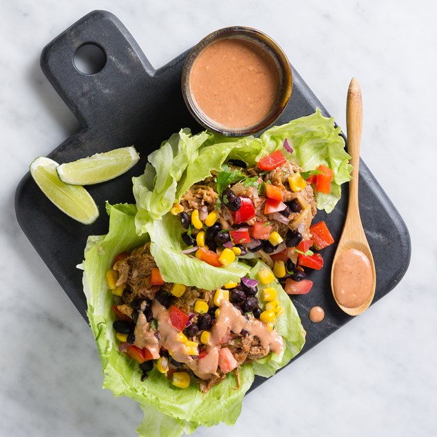 Pulled Pork Wraps with Salsa and Chipotle Crema