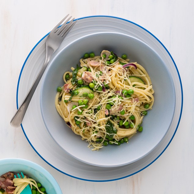 Creamy Bacon & Pea Linguine