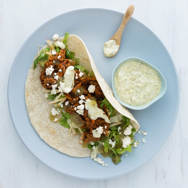 Mexican Lamb Tacos with Salsa and Chimichurri Mayo
