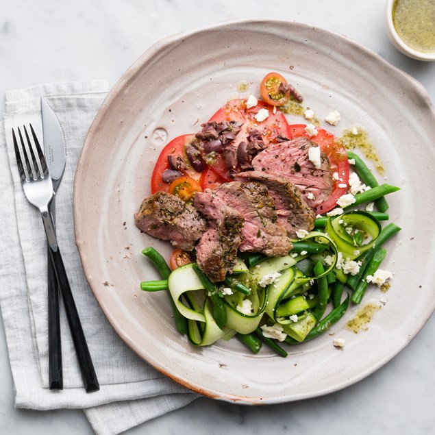 Lamb Rump Steaks with Tomato Salad and Herb Vinaigrette