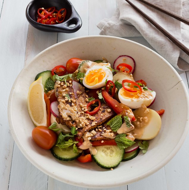 Warm Gado Gado Salad with Satay Sauce