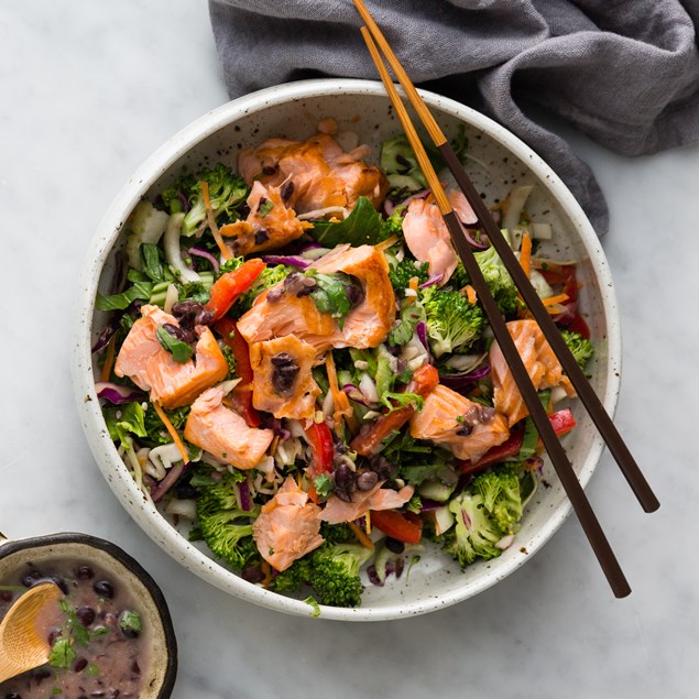 Black Bean Salmon with Asian Slaw