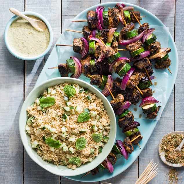 Chimichurri Beef Skewers with Spiced Couscous