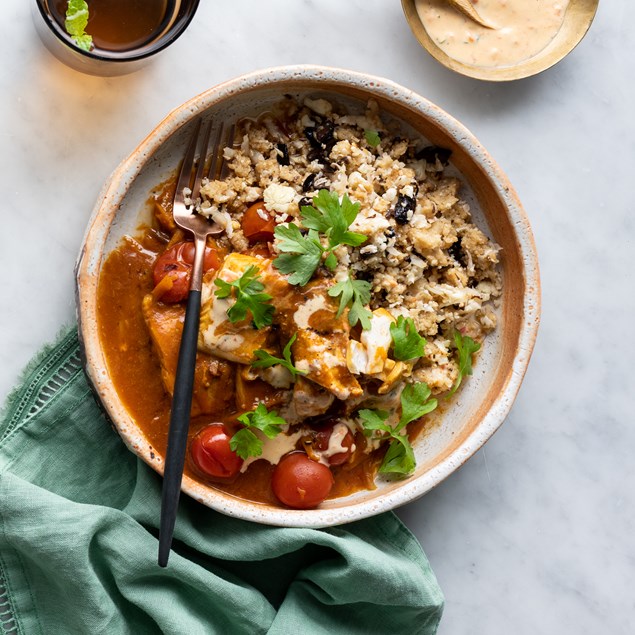 Fish Tagine with Cauliflower Couscous