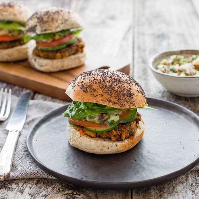 Caribbean Jerk Burgers with Pineapple Salsa