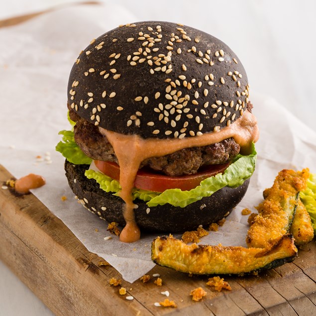 Wagyu Beef Burger with Courgette Wedges 