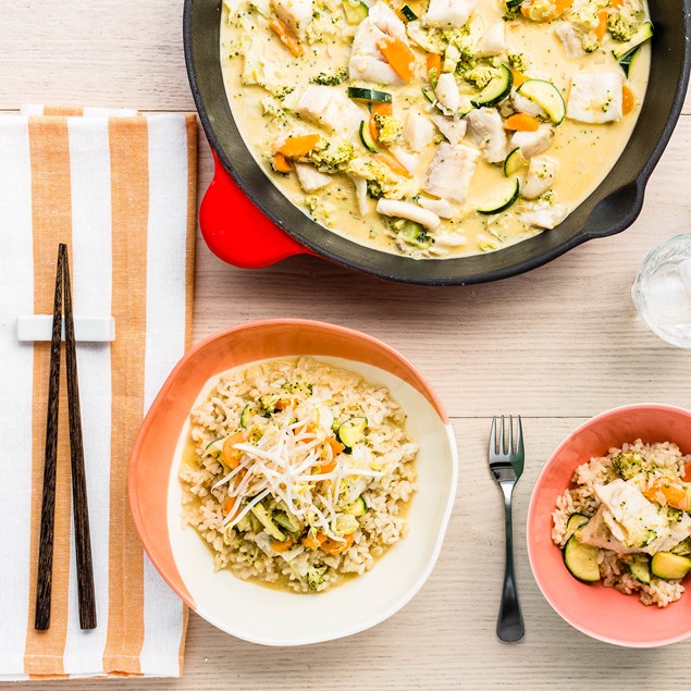 Coconut Fish Laksa with Brown Rice