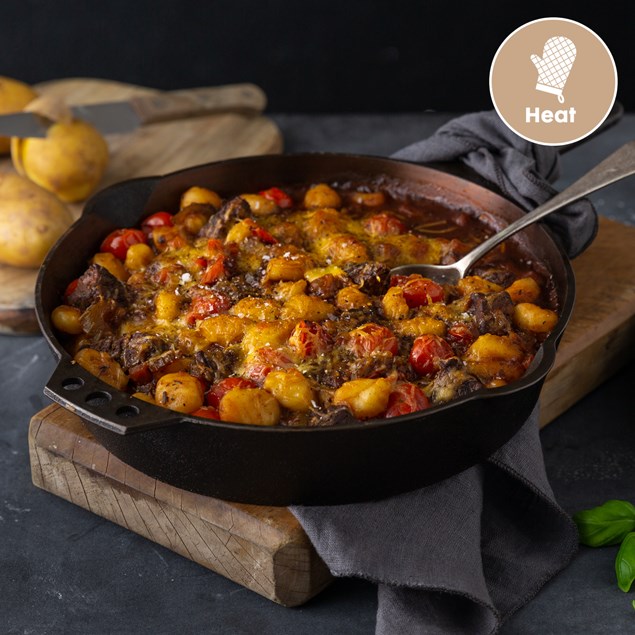 Baked Gnocchi with Beef Ragù and Salad