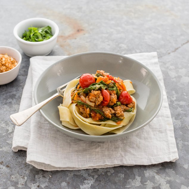 Pork and Fennel Pappardelle with Garlic Crumb