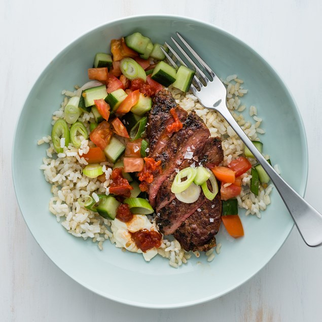 Mexican Lamb Bowls with Tomato Chipotle Chutney 