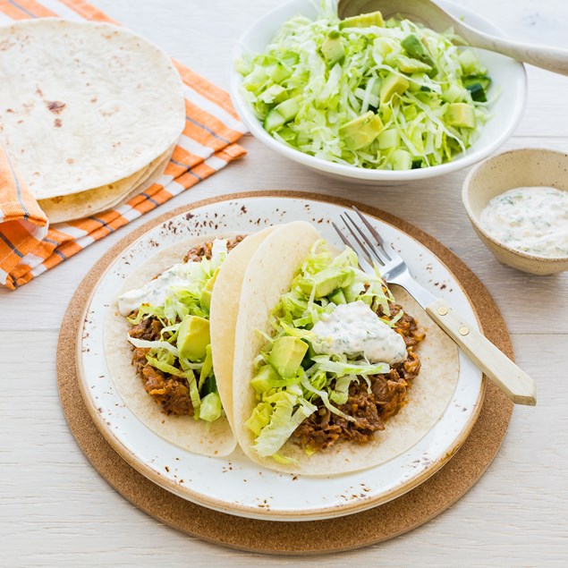 Spanish Pulled Beef Wraps with Salsa Verdenaise