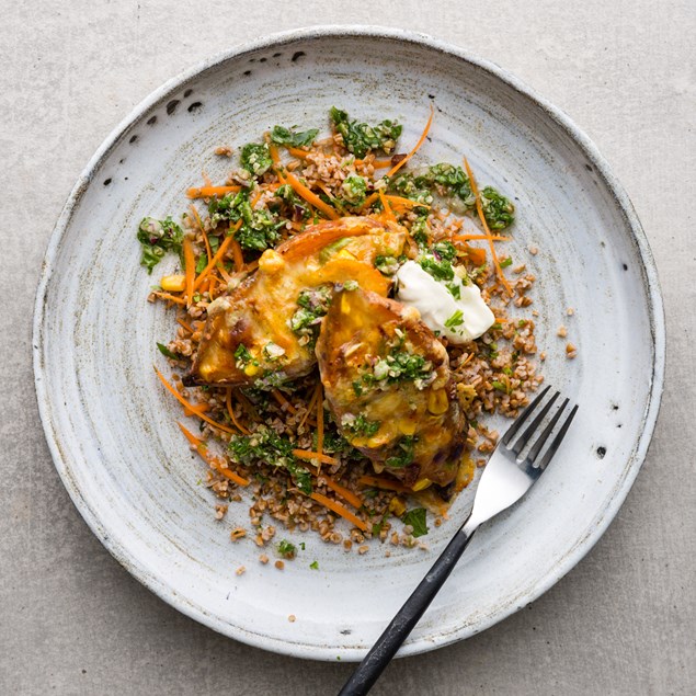 Stuffed Baby Kumara with Chipotle Sour Cream