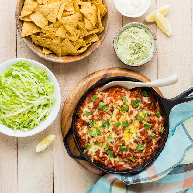 Easy Bean and Veggie Nachos