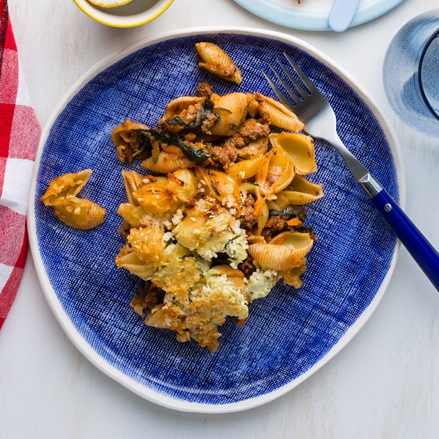 Lamb Pasta Bake with Cheesy Crispy Breadcrumbs