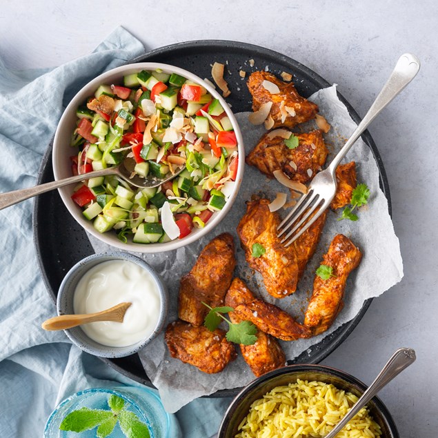 Tandoori Coconut Chicken with Pilau Rice & Coriander