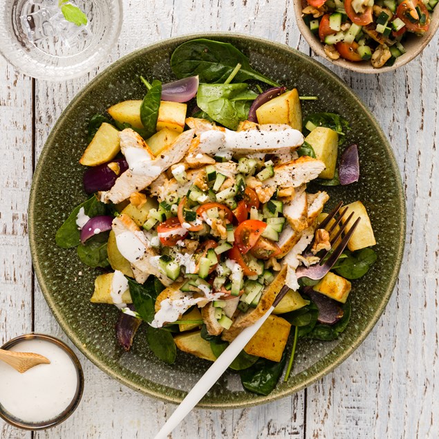 Lebanese Chicken with Walnut Salsa & Garlic Cream