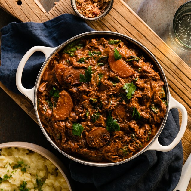 Pulled Beef Stroganoff with Potato Mash