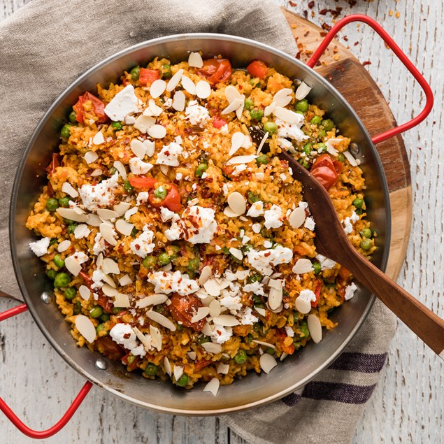 Chorizo Paella with Saffron & Feta