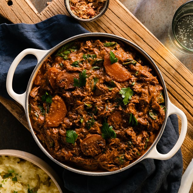 Pulled Beef Stroganoff with Potato Mash