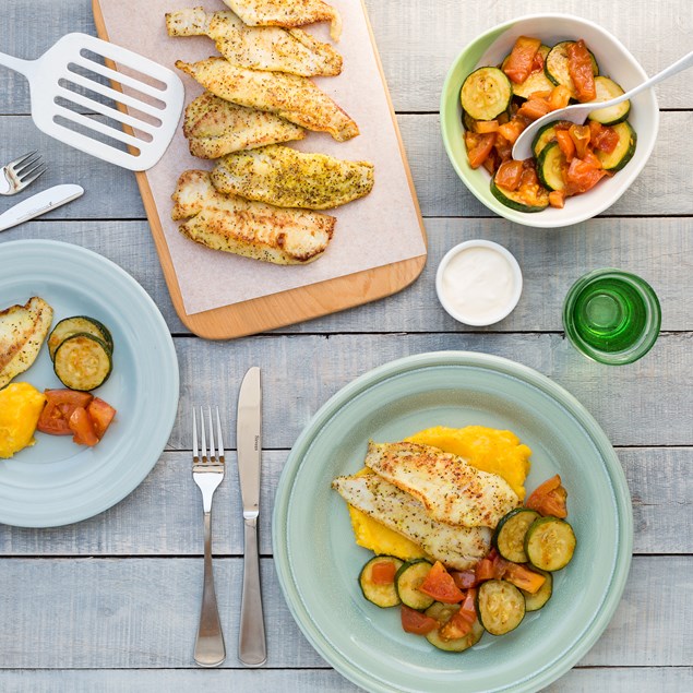 Lemon Pepper Fish with Pumpkin and Potato Mash