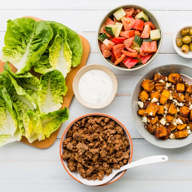 Greek Lamb Lettuce Cups with Pumpkin Bites