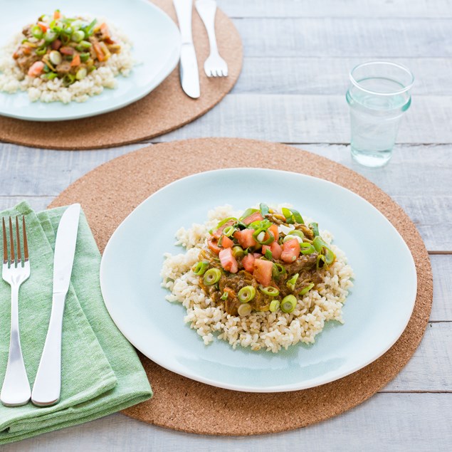 Pulled Beef Curry with Brown Rice