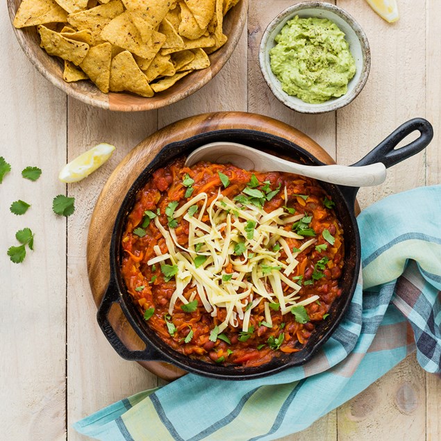 Easy Bean and Veggie Nachos