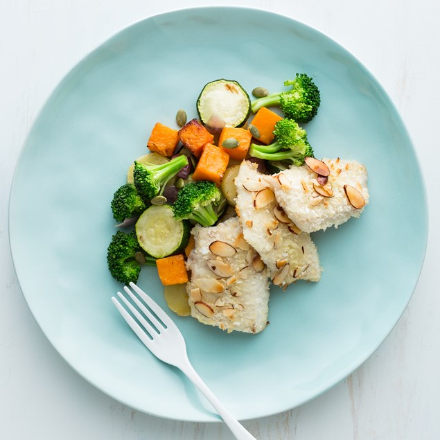 Almond Crusted Fish with Butternut Pumpkin Salad