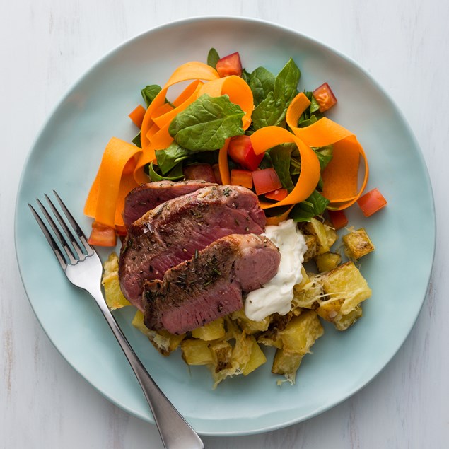 Rosemary Lamb with Cheesy Roast Potatoes