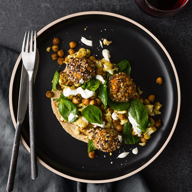 Lamb Kofta with Ras El Hanout Chickpeas and Cauliflower