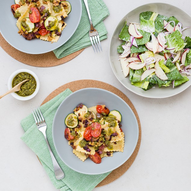 Artichoke and Ricotta Pansotti with Salsa Verde