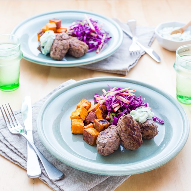 Lamb Kofta with Apple Slaw and Mint Yoghurt