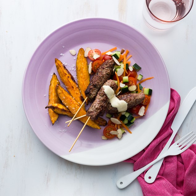 Lamb Lolipops with Baked Kumara