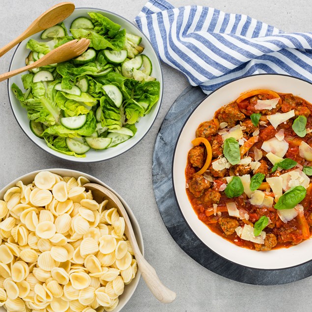 Pork and Herb Sausage Orecchiette with Sundried Tomato Sauce