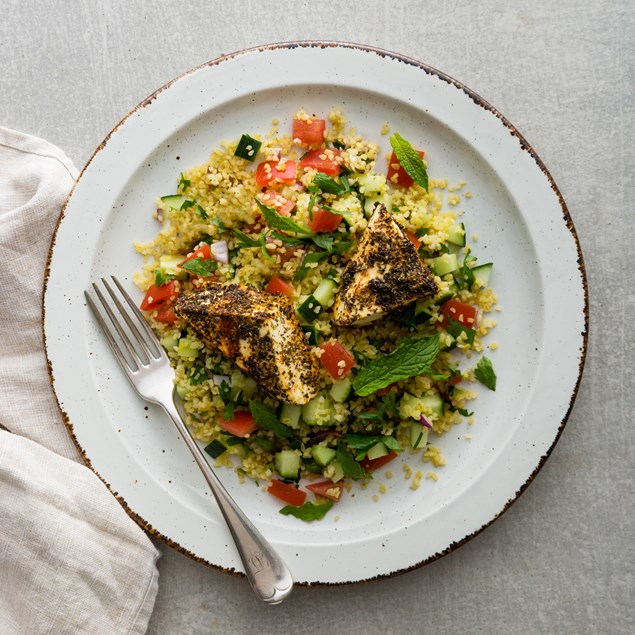 Oregano & Honey Baked Feta with Greek Tabbouleh