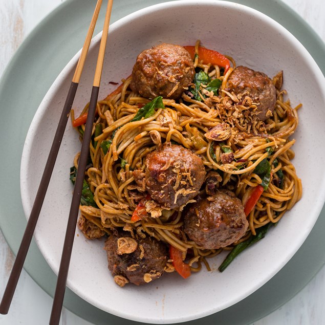 Beef Meatball Yakisoba