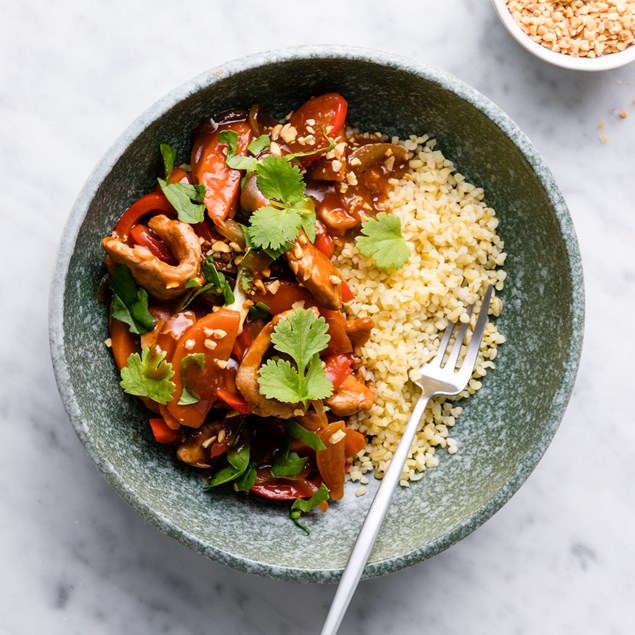 Huli Huli Pork with Freekeh and Peanuts