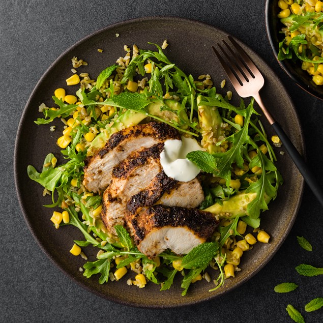 Peri Peri Chicken with Avocado, Sweetcorn and Sour Cream