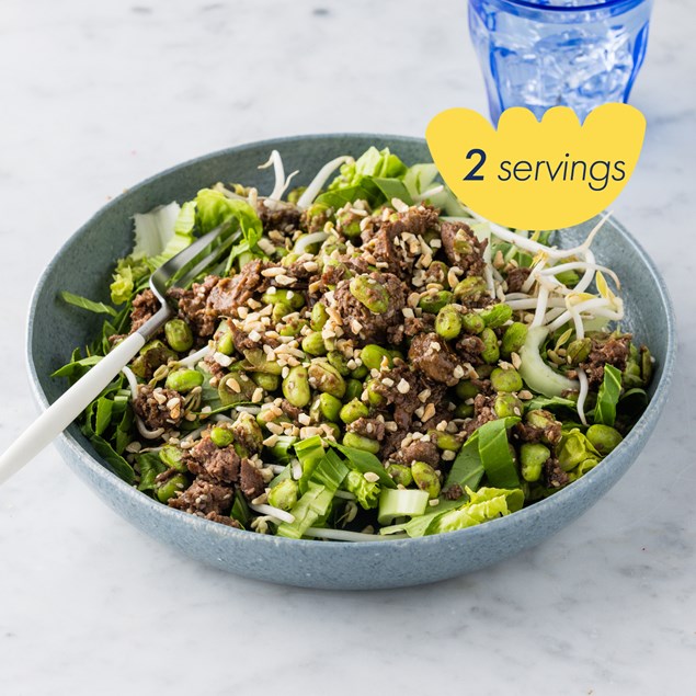 10-Min Lunch! Pulled Beef Wasabi Bowl with Crunchy Peanut Salad ...