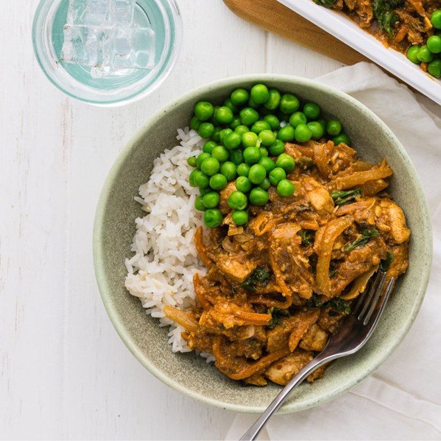 Mini Ready Made Chicken & Spinach Korma, 225g - My Food Bag