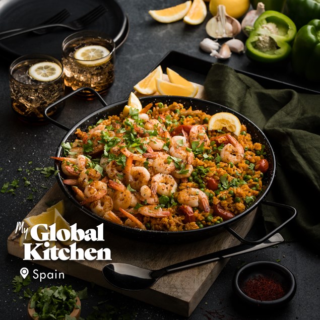 Spanish Prawn Paella with Saffron