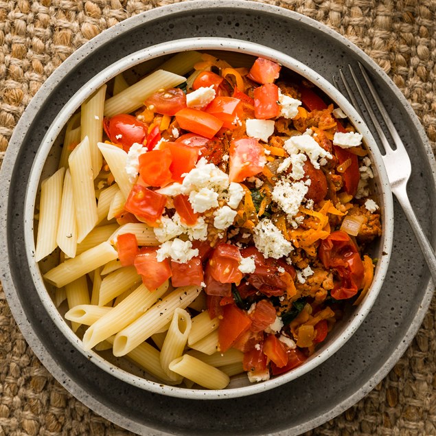 Chorizo Napolitana with Penne & Feta