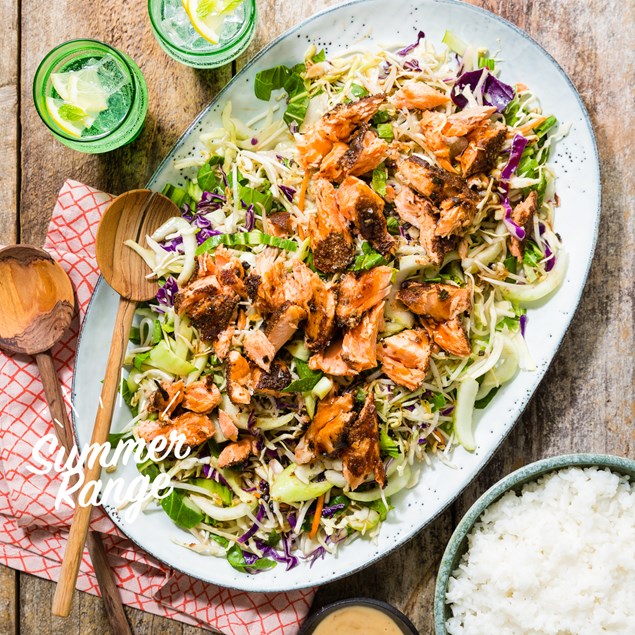 Japanese Salmon Salad with Teriyaki Aioli