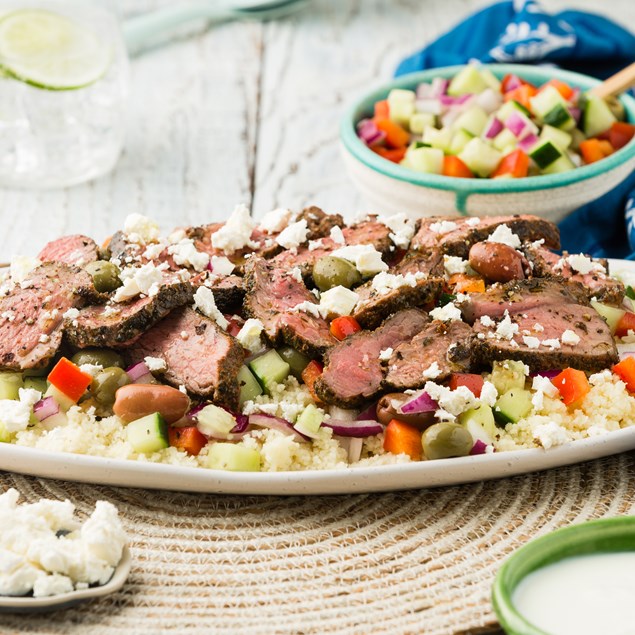 Greek Lamb Rump Salad  with Couscous & Olives