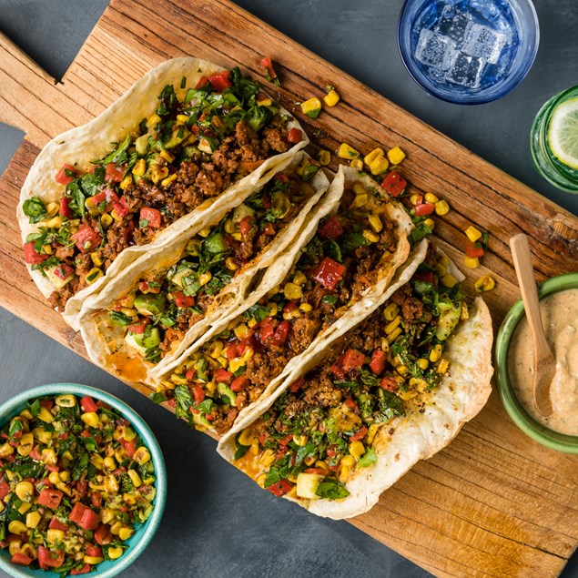 Chermoula Lamb Tacos with Capsicum Corn Salsa