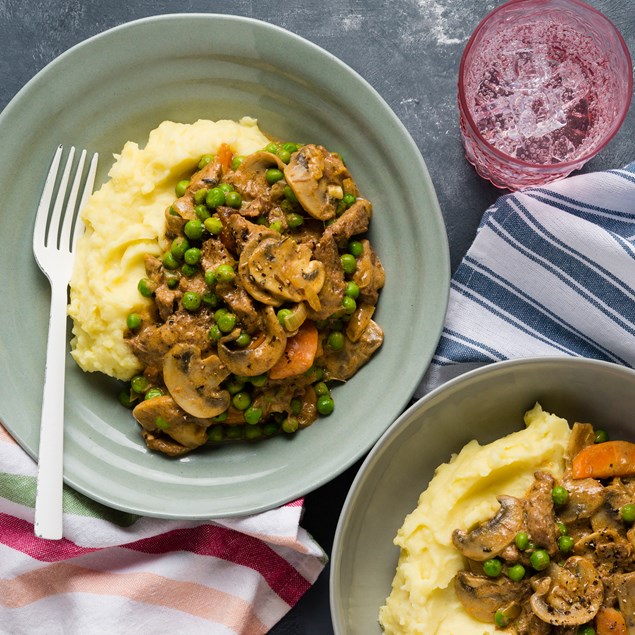 Creamy Pulled Beef Stroganoff with Mash