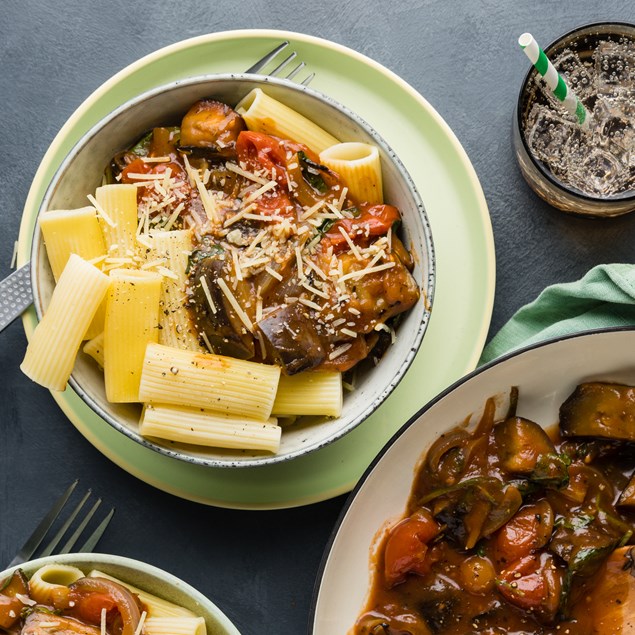 Pasta alla Norma with Rigatoni & Parmesan Cheese