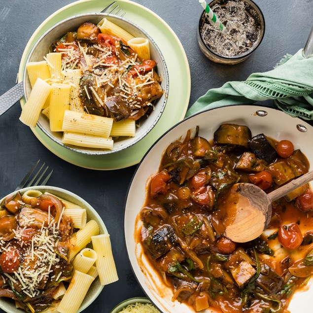 Pasta alla Norma with Rigatoni & Parmesan Cheese