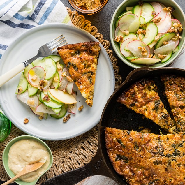 Persian Caramelised Leek & Feta Frittata