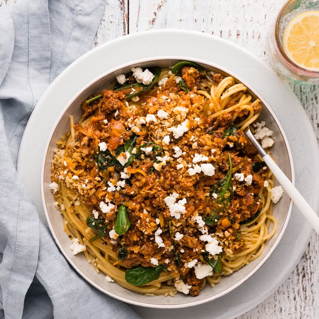 Beef Bolognese with Spaghetti & Pangrattato